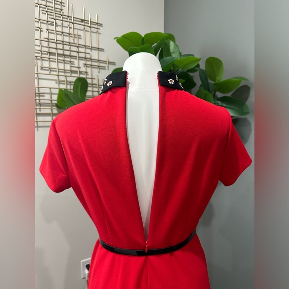 Elle Collar Floral Sequin Red dress size 10 - Picture 6 of 9